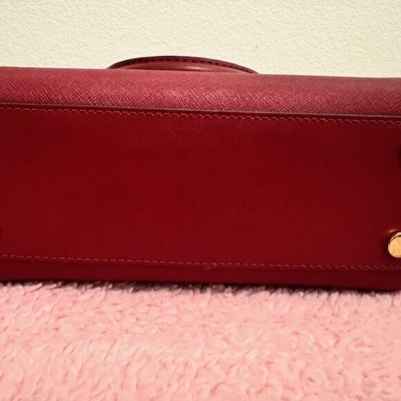 Michael Kors Hamilton Small Leather Satchel – Deep Red - Picture 11 of 12